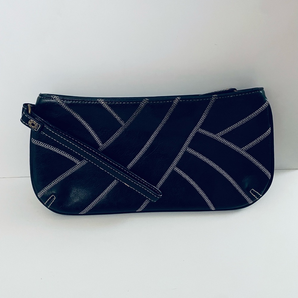 Steve Madden Black and Silver Wristlet Clutch